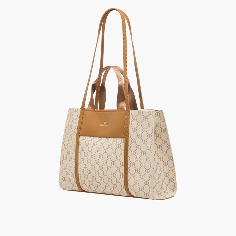 CHRISBELLA Monogram Print Tote Bag for Women - Image 4